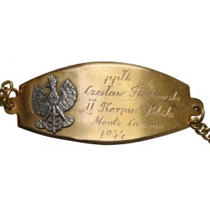 Złota bransoleta ppłk. Czesława Florkowskiego - Rotmistrza Wojska Polskiego II RP