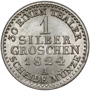 Prusy, Friedrich Wilhelm III, Grosz srebrny 1824-A, Berlin