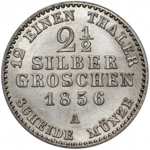 Prusy, Friedrich Wilhelm IV, 2-1/2 grosza srebrnego 1856-A, Berlin