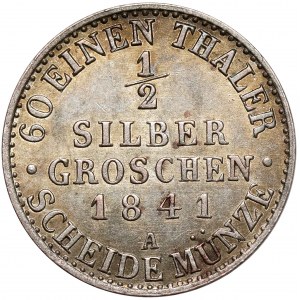 Prusy, Friedrich Wilhelm IV, 1/2 grosza srebrnego 1841-A, Berlin