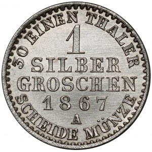Prusy, Wilhelm I, Grosz srebrny 1867-A, Berlin