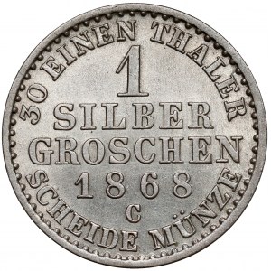 Prusy, Wilhelm I, Grosz srebrny 1867-C, Frankfurt