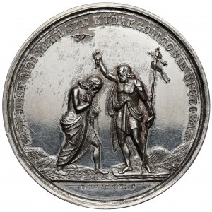 Medal chrzcielny SREBRO - Na pamiątkę chrztu - Herkner