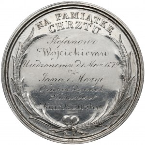 Medal chrzcielny SREBRO - Na pamiątkę chrztu - Herkner