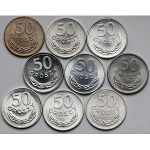 50 groszy 1949-1984 - zestaw (9szt)