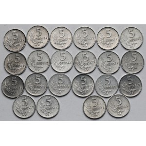 5 groszy 1960-1968 - zestaw (22szt)