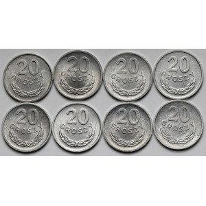20 groszy 1967-1969 - zestaw (8szt)