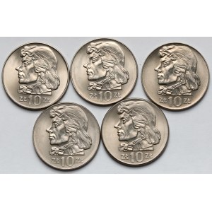 10 złotych 1969-1973 Kościuszko - zestaw (5szt)