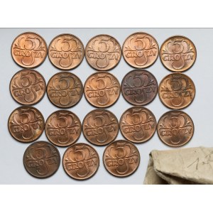 5 groszy 1938-1939 - zestaw (18szt)