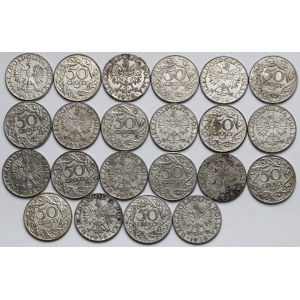 50 groszy 1938 - niklowane - zestaw (22szt)