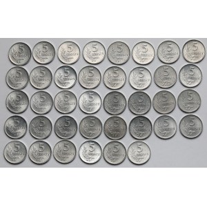 5 groszy 1970-1972 - zestaw (38szt)