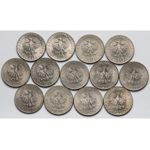 10 złotych 1968-1973 Kopernik i Kościuszko - zestaw (13szt)