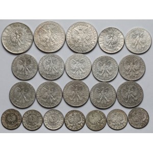 2-10 złotych 1932-1935 - zestaw MIX (22szt)