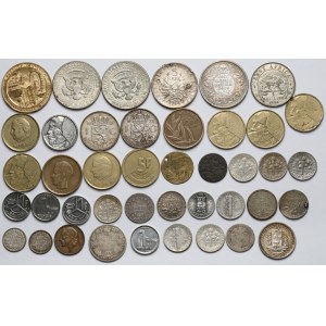 Europa i USA, Monety srebrne i bilonowe MIX - zestaw (42szt)