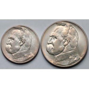 Strzelecki, Piłsudski 5 i 10 złotych 1934 - zestaw (2szt)