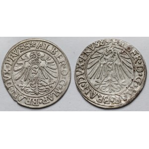 Prusy, Albrecht Hohenzollern, Grosz Królewiec 1533 i 1541 - zestaw (2szt)