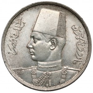 Egipt, Farouk I, 20 piastres / 20 qirsh AH1356 (1937)