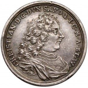 Sachsen-Weissenfels, Christian, Medal / Odbitka dukata w srebrze 1717 - 200-rocznica Reformacji