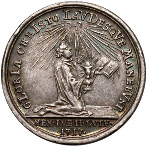 Sachsen-Weissenfels, Christian, Medal / Odbitka dukata w srebrze 1717 - 200-rocznica Reformacji
