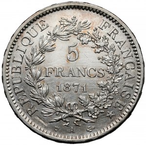 Francja, 5 franków 1871-A, Paryż