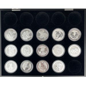 Australia, 1 dolar 2007-2020 - Koala - zestaw (14szt)