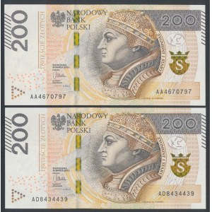 200 zł 2015 - AA i AD - zestaw (2szt)