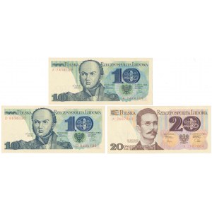 10 i 20 zł 1982 - A, D - zestaw (3szt)