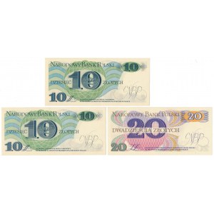10 i 20 zł 1982 - A, D - zestaw (3szt)
