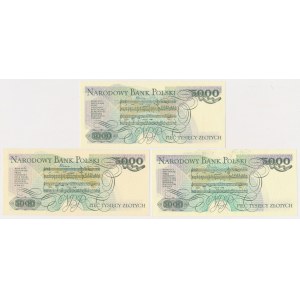 5.000 zł 1982-1988 - CG, AY, DB - zestaw (3szt)