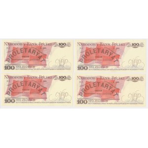 100 zł 1976-1988 - AL, HK, KR, NN - zestaw (4szt)