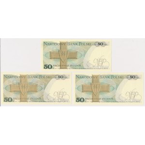 50 zł 1975-1982 - BK, CU, DP - zestaw (3szt)