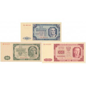 Zestaw 20, 50 i 100 zł 1948 (3szt)