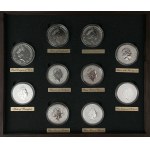 Wielka Brytania, 5 pounds 2016-2021 - 2 oz. Srebro - zestaw (10szt)
