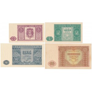 Zestaw od 1 do 10 zł 1946 (4szt)