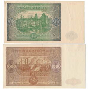 Zestaw 500 i 1.000 złotych 1946 (2szt)