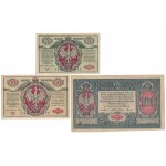 Set of 5, 10 and 100 mkp 1916 General (3pcs)