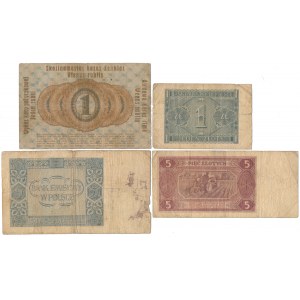 Zestaw 1, 2x 5 zł 1940-1948 + Poznań 1 mkp 1916 (4szt)