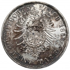Prusy, 5 marek 1888-A, Berlin - rzadkie