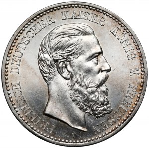 Prusy, Fryderyk III, 5 marek 1888-A, Berlin - piękne