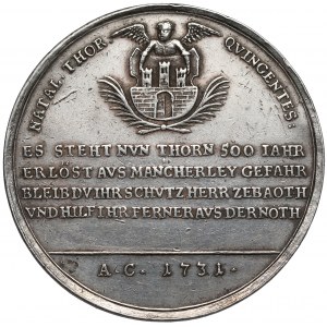 August II Mocny, Medal Toruń - 500-lecie praw miejskich 1731