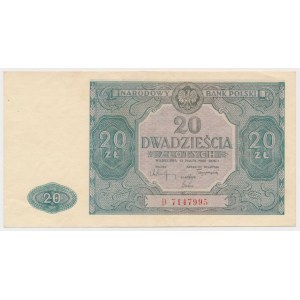 20 złotych 1946 - D - duża litera