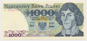 PLN 1,000 1975 - A