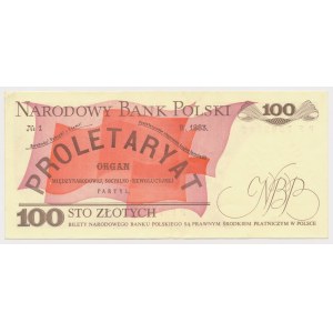 Destrukt 100 złotych (1986) - brak druku głównego na awersie