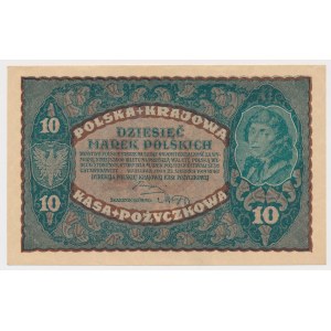 10 marek 1919 Sierpień - II Serja X (Mił.25a) - rzadka seria jednoliterowa