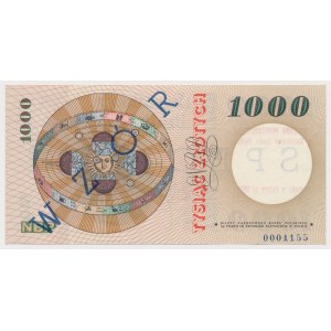 1.000 złotych 1965 - G 0000000 - SPECIMEN / WZÓR z nadrukiem okolicznościowym NBP
