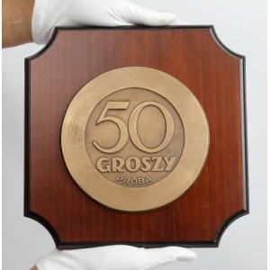 Plakieta z próbą II RP - 50 groszy 1938