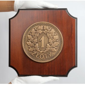 Plakieta z próbą II RP - 1 złoty 1928 Aumillera