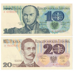 10 i 20 zł 1982 - A - zestaw (2szt)