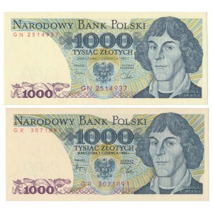 1.000 zł 1982 - GN, GR - zestaw (2szt)