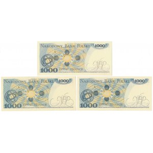 1.000 zł 1982 - FL, GH, GG - zestaw (3szt)
